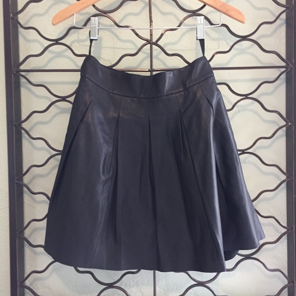 Banana Republic Leather Pleated Skirt